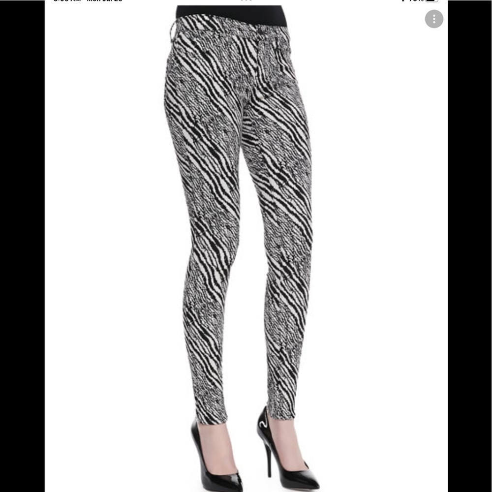 J Brand Jeans Midrise Super Skinny Pants, Abstract Zebra size 26